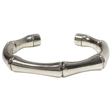 vintage gucci silver bracelet|Gucci bamboo bracelet silver.